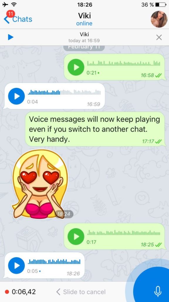 پیام های صوتی ورژن 2.0 در تلگرام