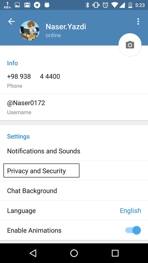 مخفی کردن وضعیت آنلاین بودن شما در تلگرام