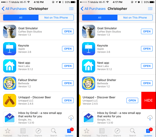 آموزش حذف تاریخچه خریدهای App Store در آیفون