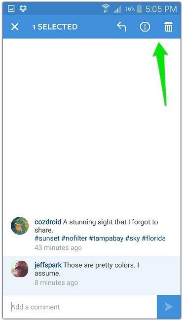 instagram delete comments حذف کامنت اینستاگرام