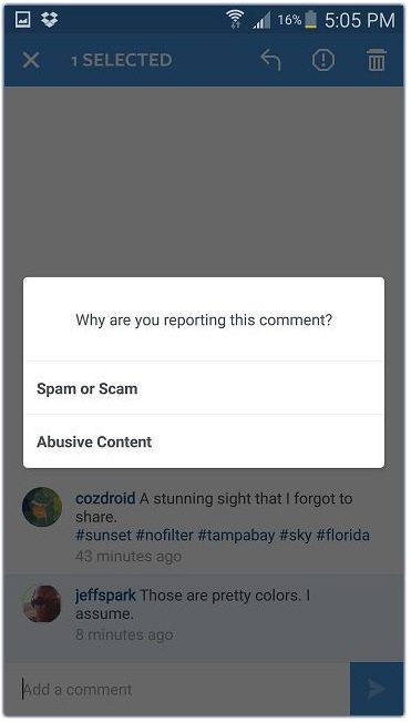 instagram delete comments حذف کامنت اینستاگرام