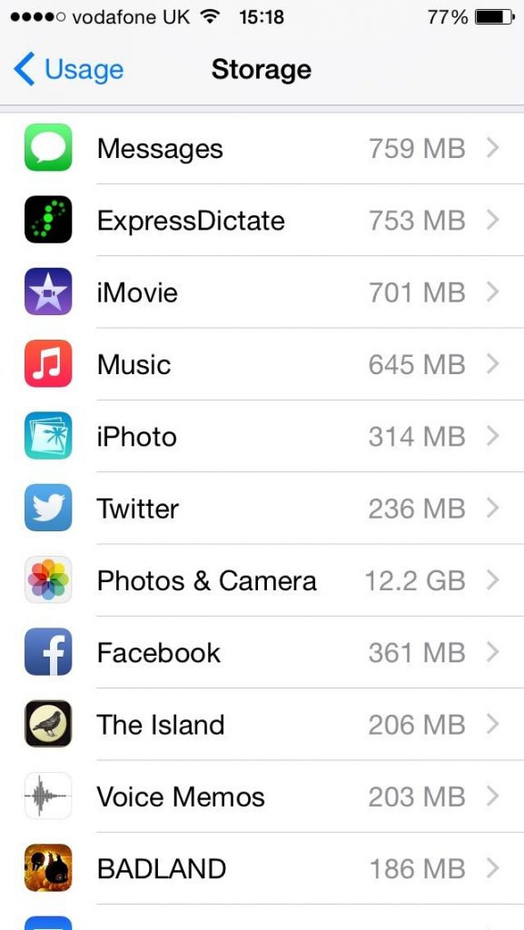 خالی کردن حافظه آیفون iphone storage