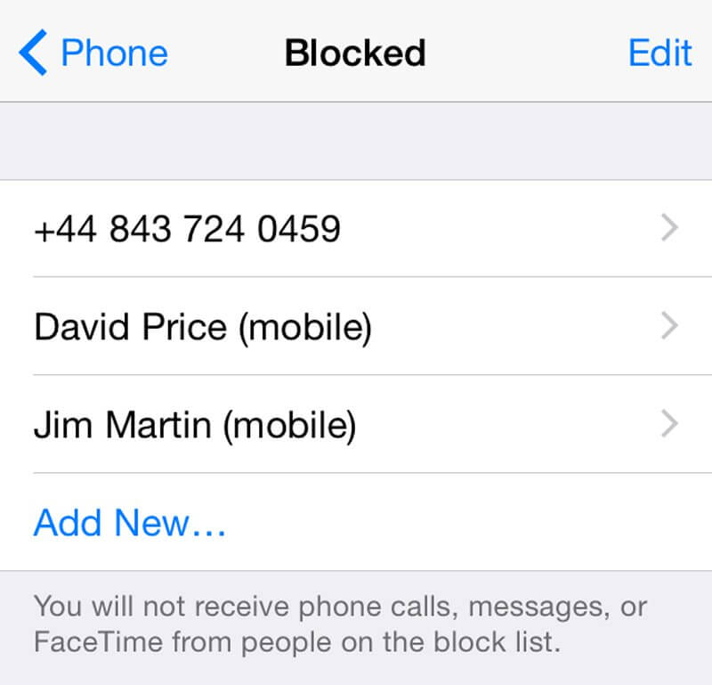 تماس با شماره بلاک شده در آیفون iphone blocked numbers
