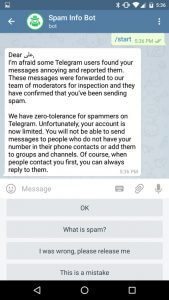 حل مشکل ریپورت اسپم شدن تلگرام telegram solve report spam