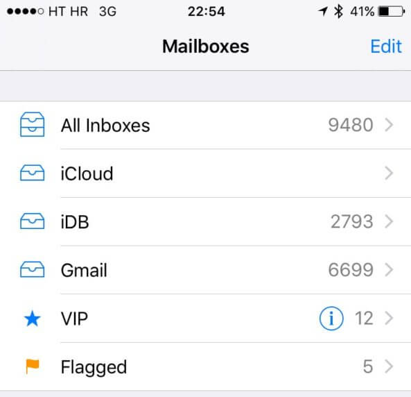 حذف سریع تمام ایمیل ها در آیفون