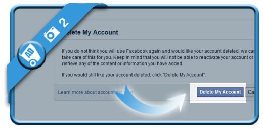 حذف اکانت فیس بوک