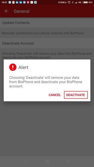 حذف اکانت بیسفون Bisphone