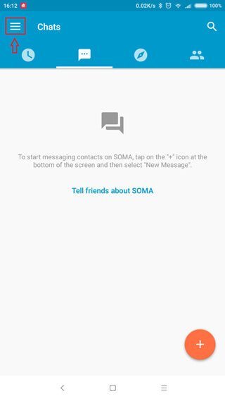 حذف اکانت سوما (SOMA Messenger)