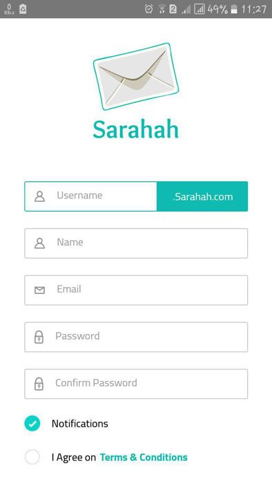 برنامه Sarahah (صراحه)
