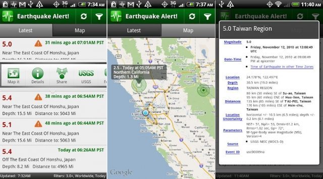 دانلود 11 برنامه پیش بینی زلزله و زمین لرزه برای موبایل