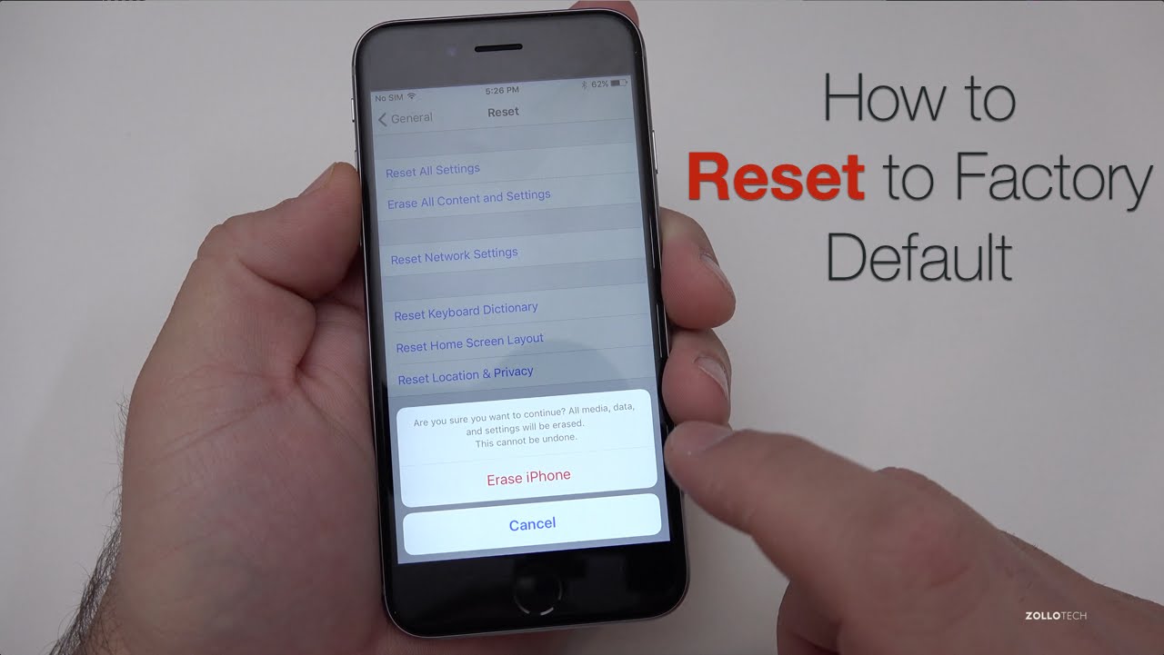 آموزش جامع فکتوری ریست آیفون (Factory Reset)